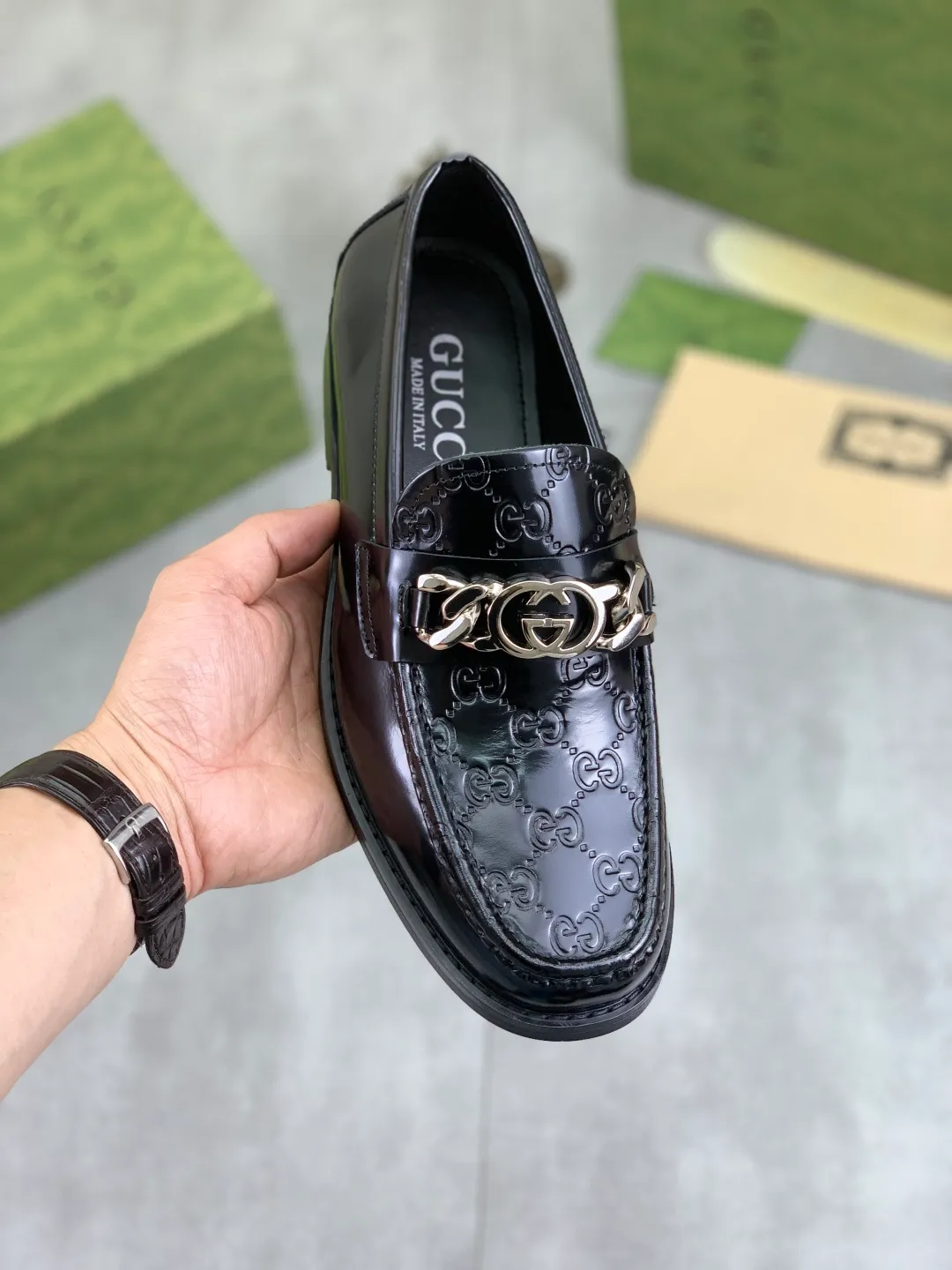 Men's men's shoes 💰P480 [New style] Water-dyed cowhide 💰💎💎💎 [Gucci] GUCCI high-end men's formal business leather shoes, original order 1:1 authentic goods! Original imported high-end open-edge beaded calfskin, original metal buckle, imported first-layer cowhide lining for feet, original outsole, men's shoe size: 38-45, 4️⃣ colors available